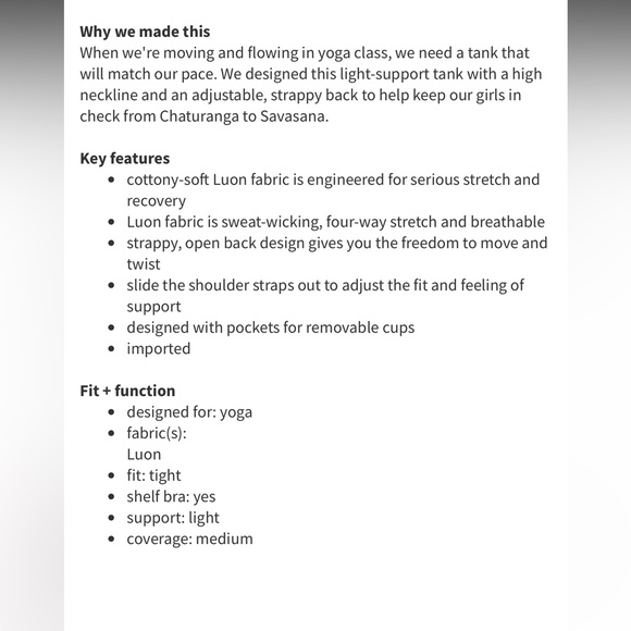 Lululemon Dancing Warrior Strappy Luon Yoga Tank size 4 built-in bra - Picture 11 of 11